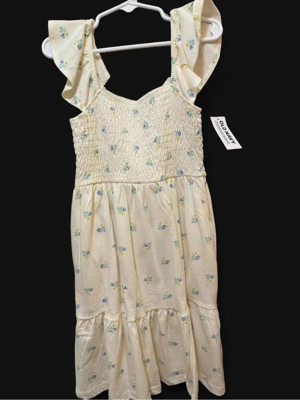Old Navy Light Blue Floral Smocked Sundress with Yellow & Blue Flowers